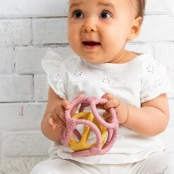 NATTOU Set De 2 Balles En Silicone Rose Et Jaune -Made 4 baby jo056176667 2