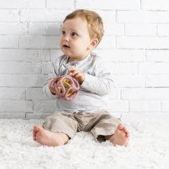 NATTOU Set De 2 Balles En Silicone Rose Et Jaune -Made 4 baby jo056176667 3