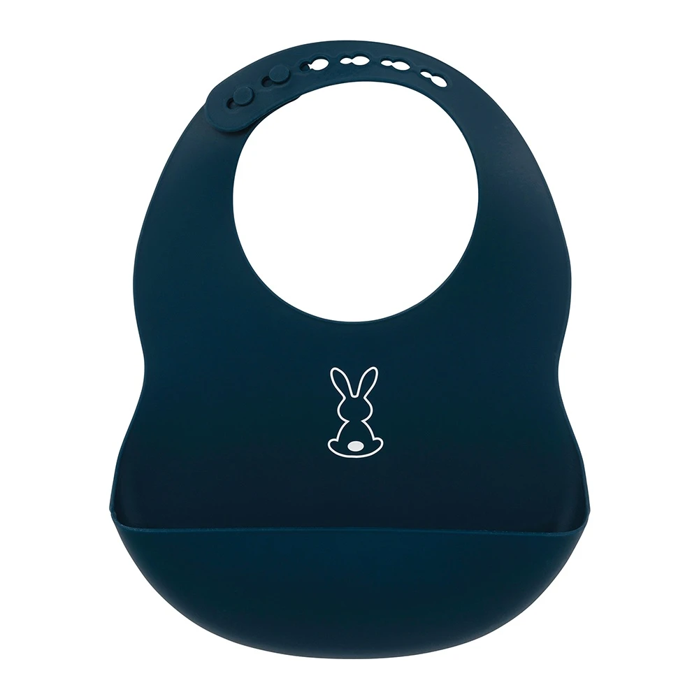 NATTOU Bavoir En Silicone Bleu Marine 3 NATTOU Bavoir En Silicone Bleu Marine