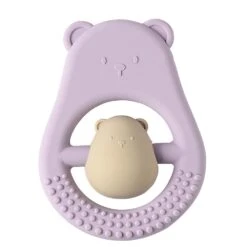 NATTOU Anneau Hochet Silicone Maman Et Bébé Lilas