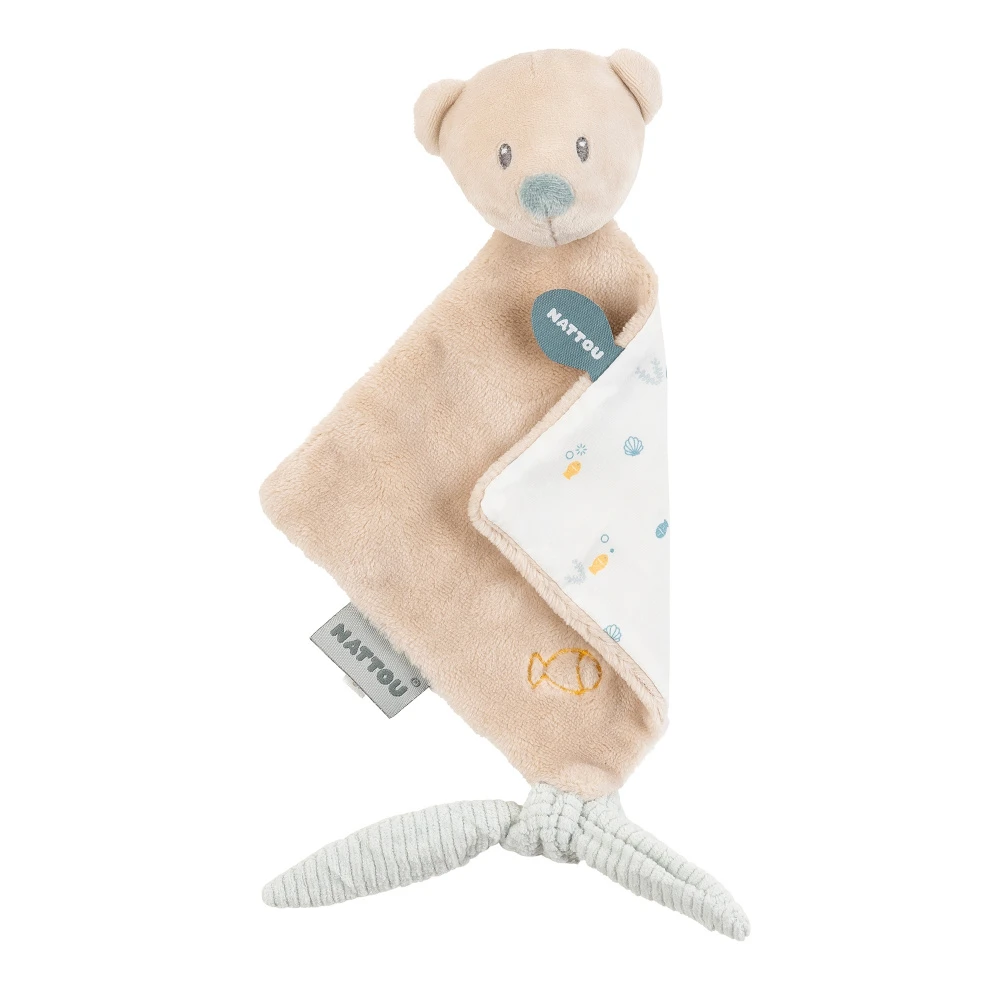 NATTOU Mini Doudou Plat Jules L'ours Polaire 4 NATTOU Mini Doudou Plat Jules L'ours Polaire – Image 2